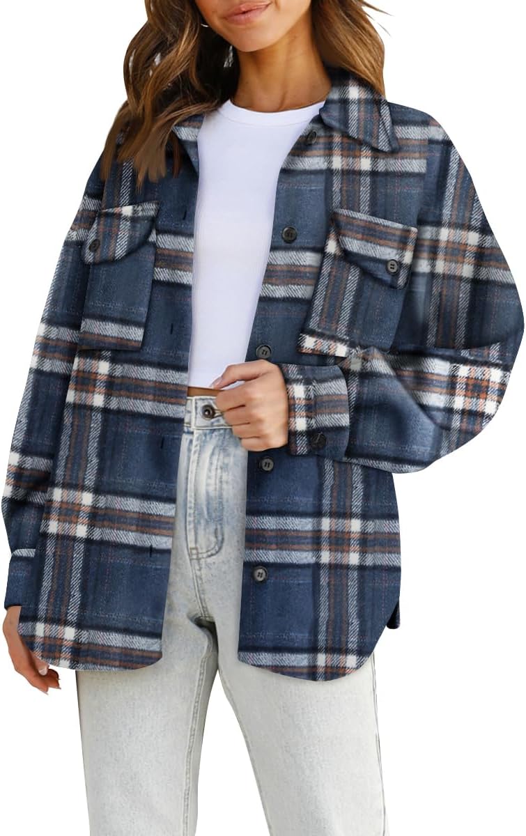 Stylish Womens Flannel Plaid Shackets for Fall and Winter Wear