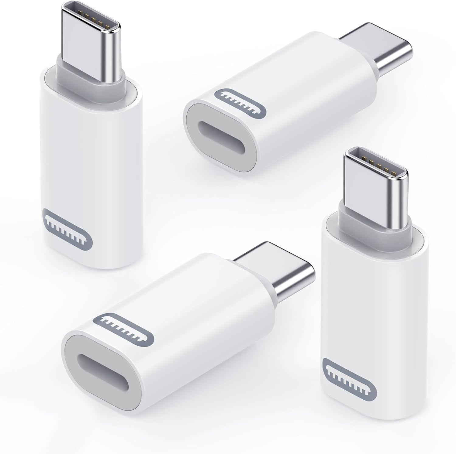 MoKo Lightning to USB C Adapter 4 Pack - Fast Charging for iPhone & Galaxy
