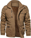 Men's Cotton Fleece Lined Winter Jacket - Military Style Warm Coat