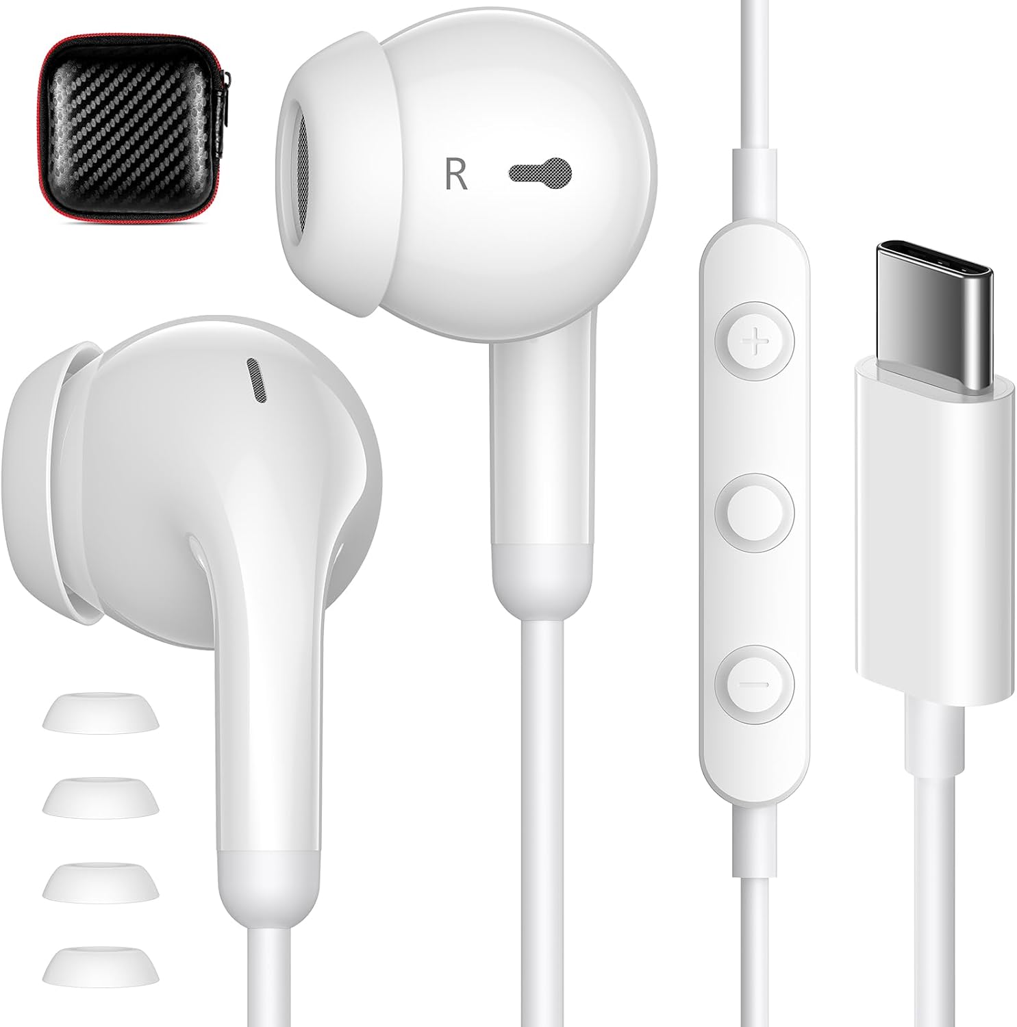 HiFi Stereo USB-C Earbuds for iPhone & Samsung