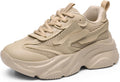 Women's Platform Chunky Fashion Sneakers - Comfortable Height Boost