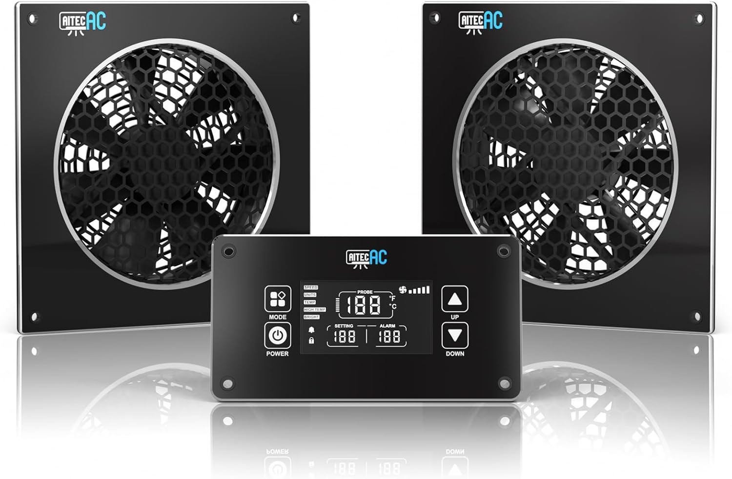 Quiet Cooling Fan System for Media Console and Router Cabinet
