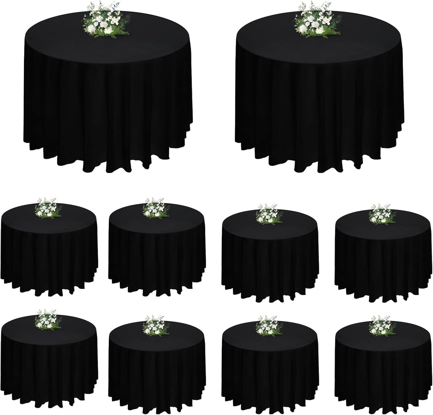 10 Pack 120 Inch Round Polyester Tablecloth for Events & Decor