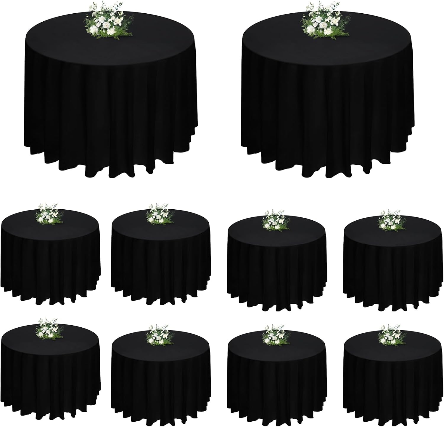 10 Pack 120 Inch Round Polyester Tablecloth for Events & Decor