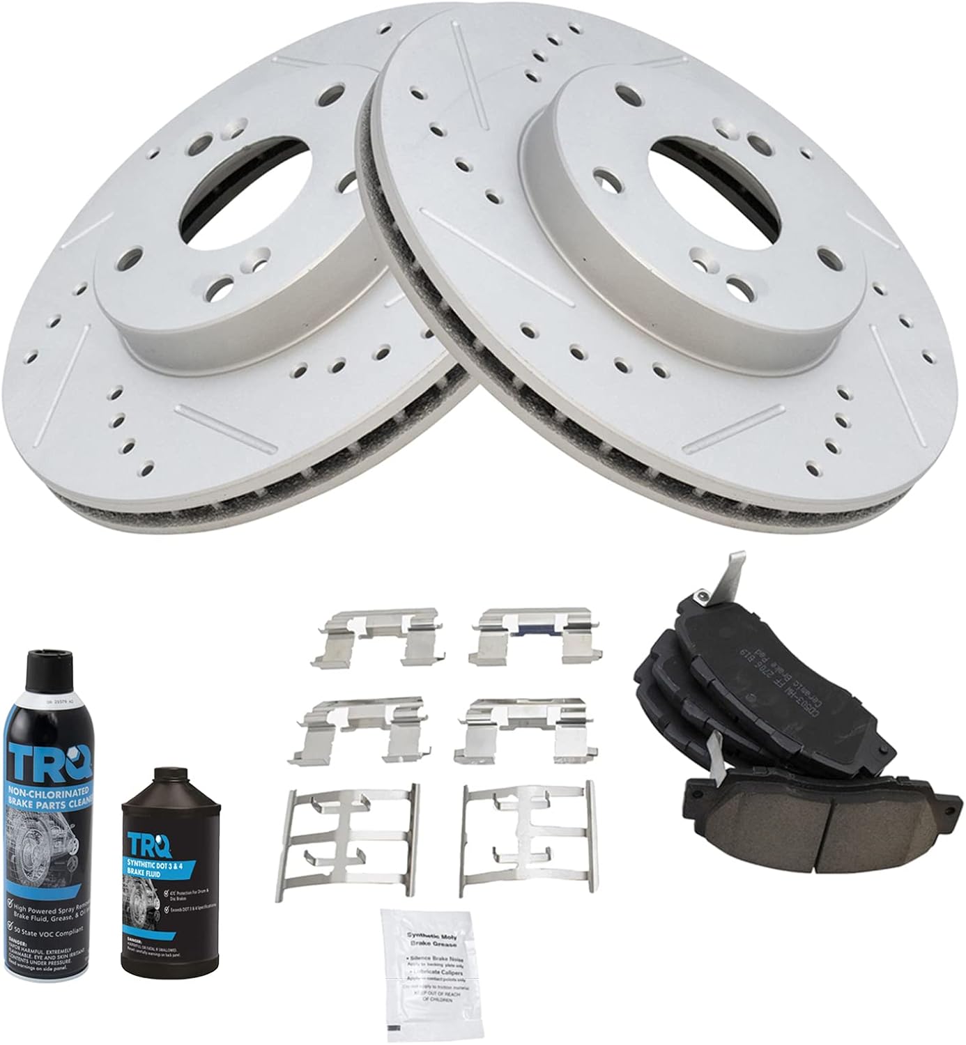 TRQ Front Performance Brake Pad & Rotor Kit for Honda Accord