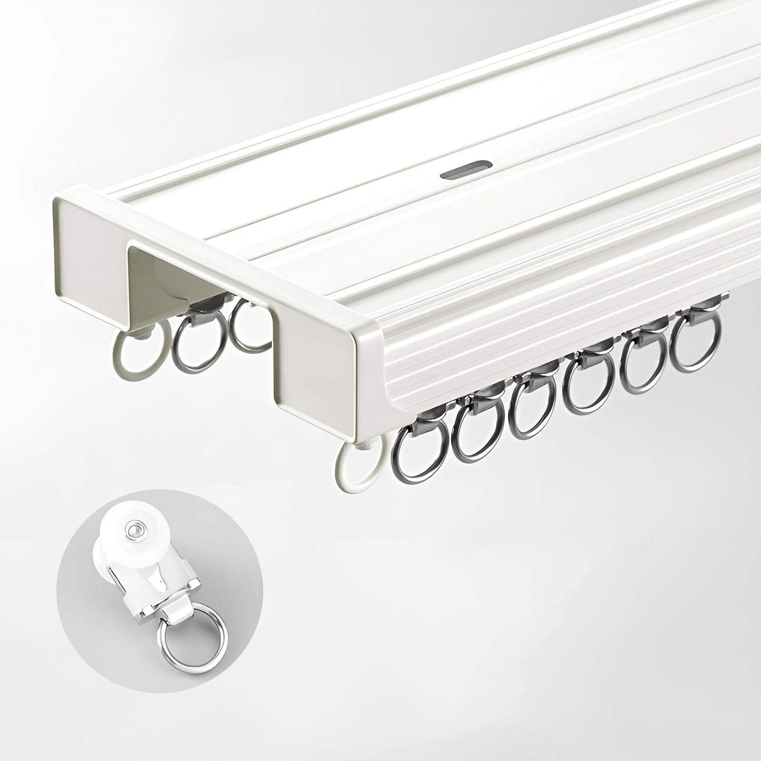 Whisper-Quiet Ceiling Mount Curtain Track - 12.1FT