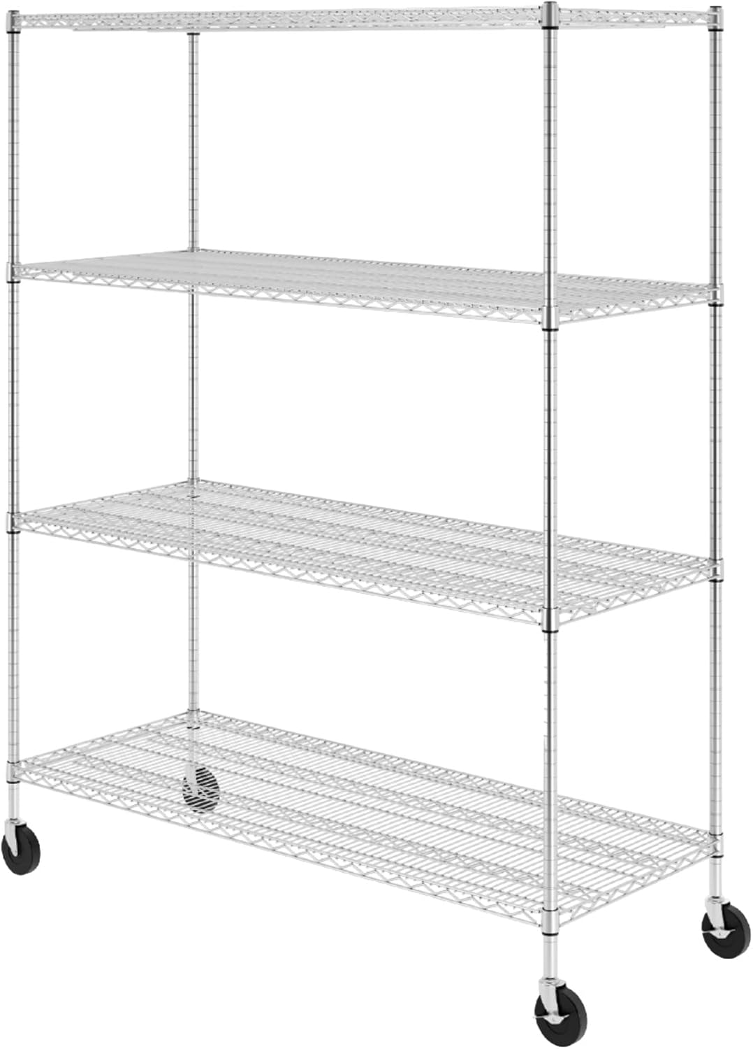 SafeRacks 4-Tier Heavy Duty Wire Rack Storage Shelves with Wheels