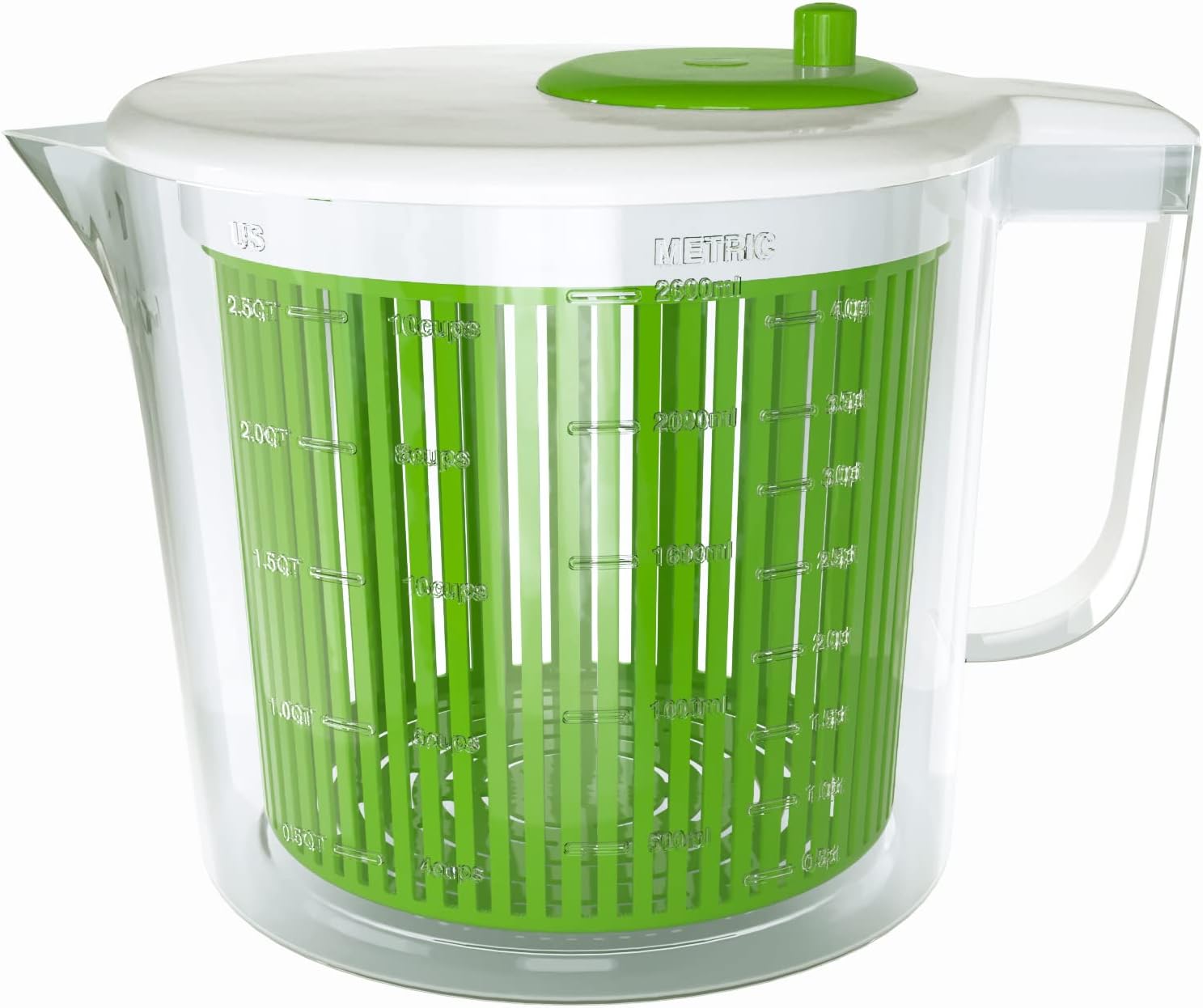Compact Salad Spinner with Measuring Cup - Cooler Kitchen