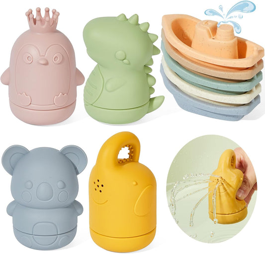 Silicone Floating Boats - Mold-Free Bath Toys for Babies & Toddlers