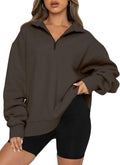 BLENCOT Women's Half Zip Quilted Sweatshirt - Cozy (Style JK5G)