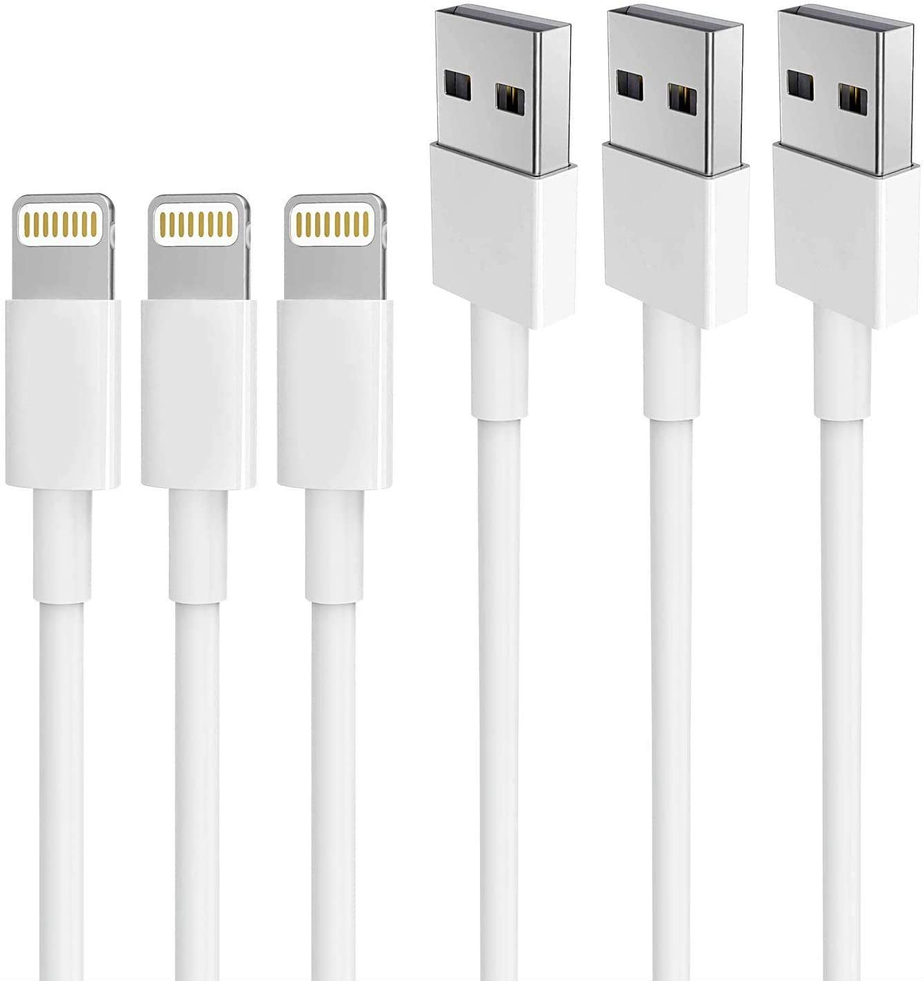 High-Speed MFi Certified Lightning Cable 3-Pack for iPhone & iPad