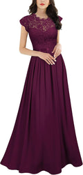 Miusol Women's Formal Floral Lace Evening Party Maxi Dress