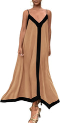 Women's Summer Maxi Dress Spaghetti Strap V Neck - Flowy Elegant Fit