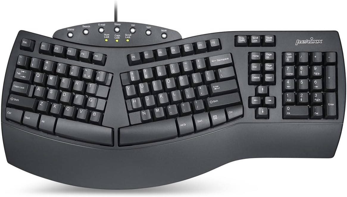 Perixx Ergonomic Split Keyboard - Streamlined for Comfort