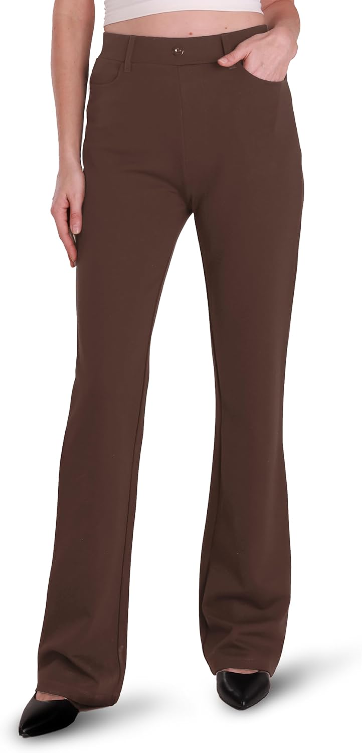 Houmous Women's Bootcut Dress Pants for Office and Casual Wear
