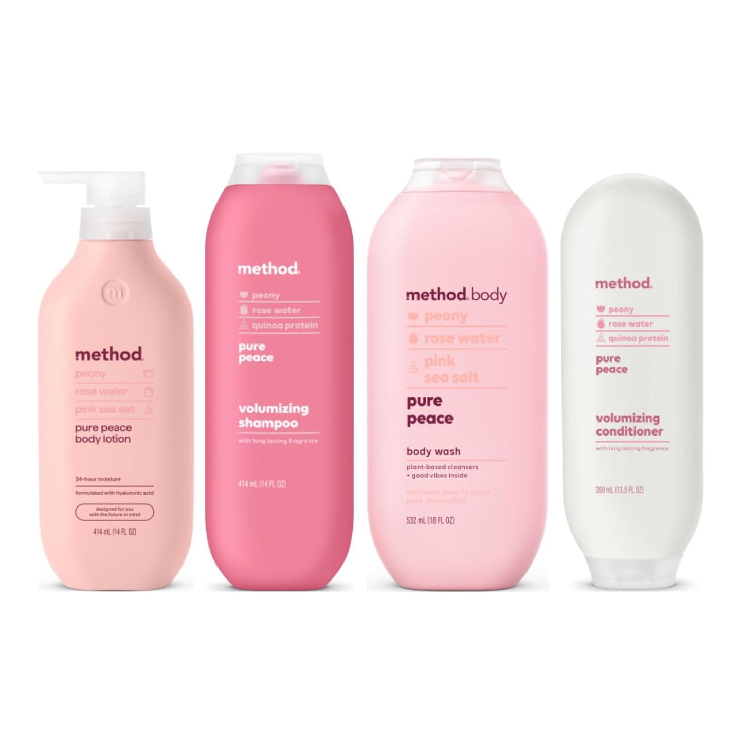 Pure Peace Variety Pack: Body Lotion, Wash, Shampoo & Conditioner