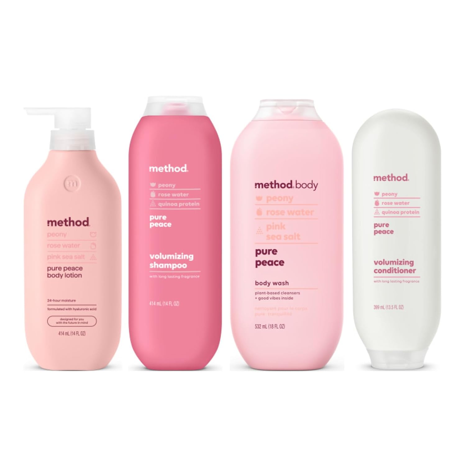 Pure Peace Variety Pack: Body Lotion, Wash, Shampoo & Conditioner