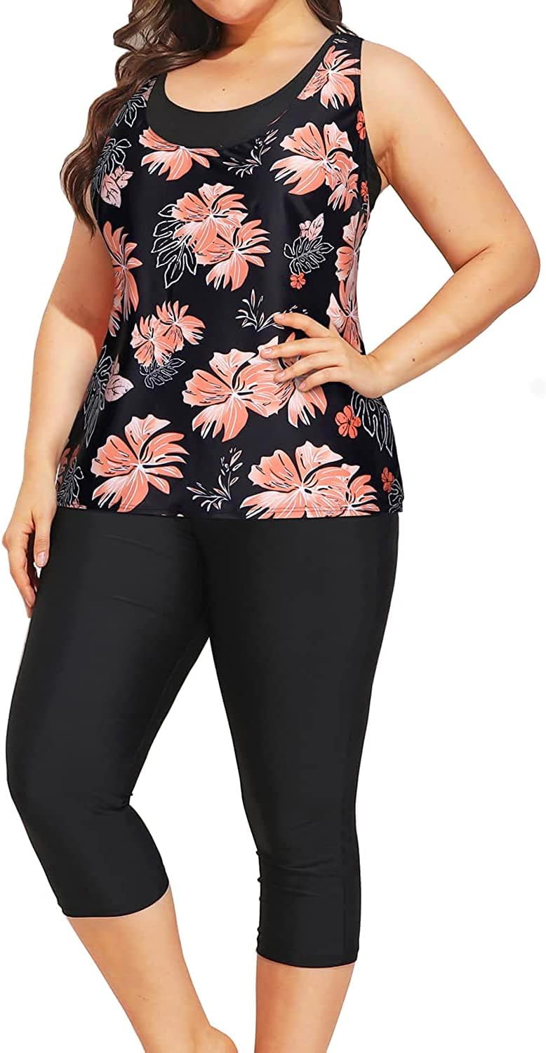 Yonique Plus Size 3 Piece Swimsuits for Women Athletic Style
