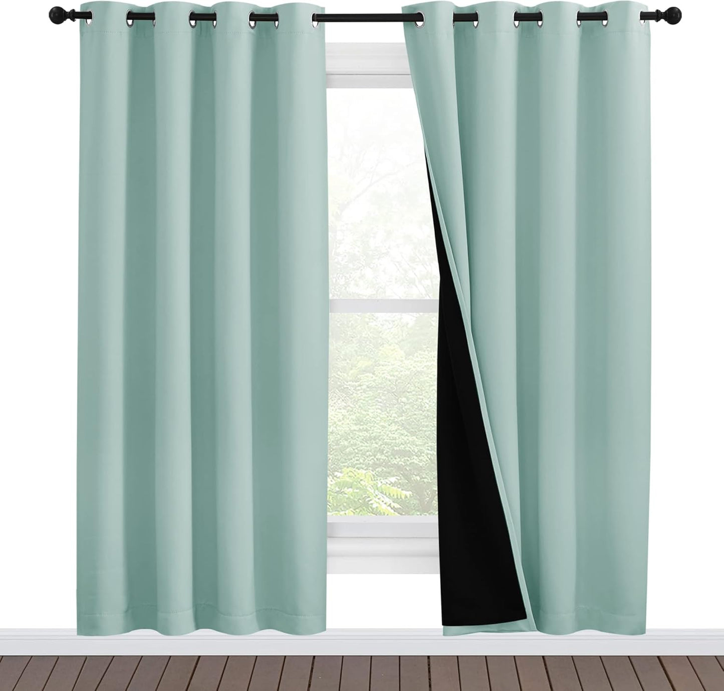 NICETOWN 100% Blackout Window Curtain Panels for Total Darkness