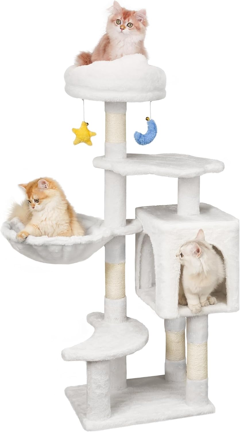 43-Inch Cat Tree with Cloud Design for Kittens & Small Cats