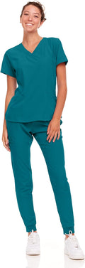 Natural Uniforms Womens Cool Stretch Jogger Scrub Set (Style XGYL)