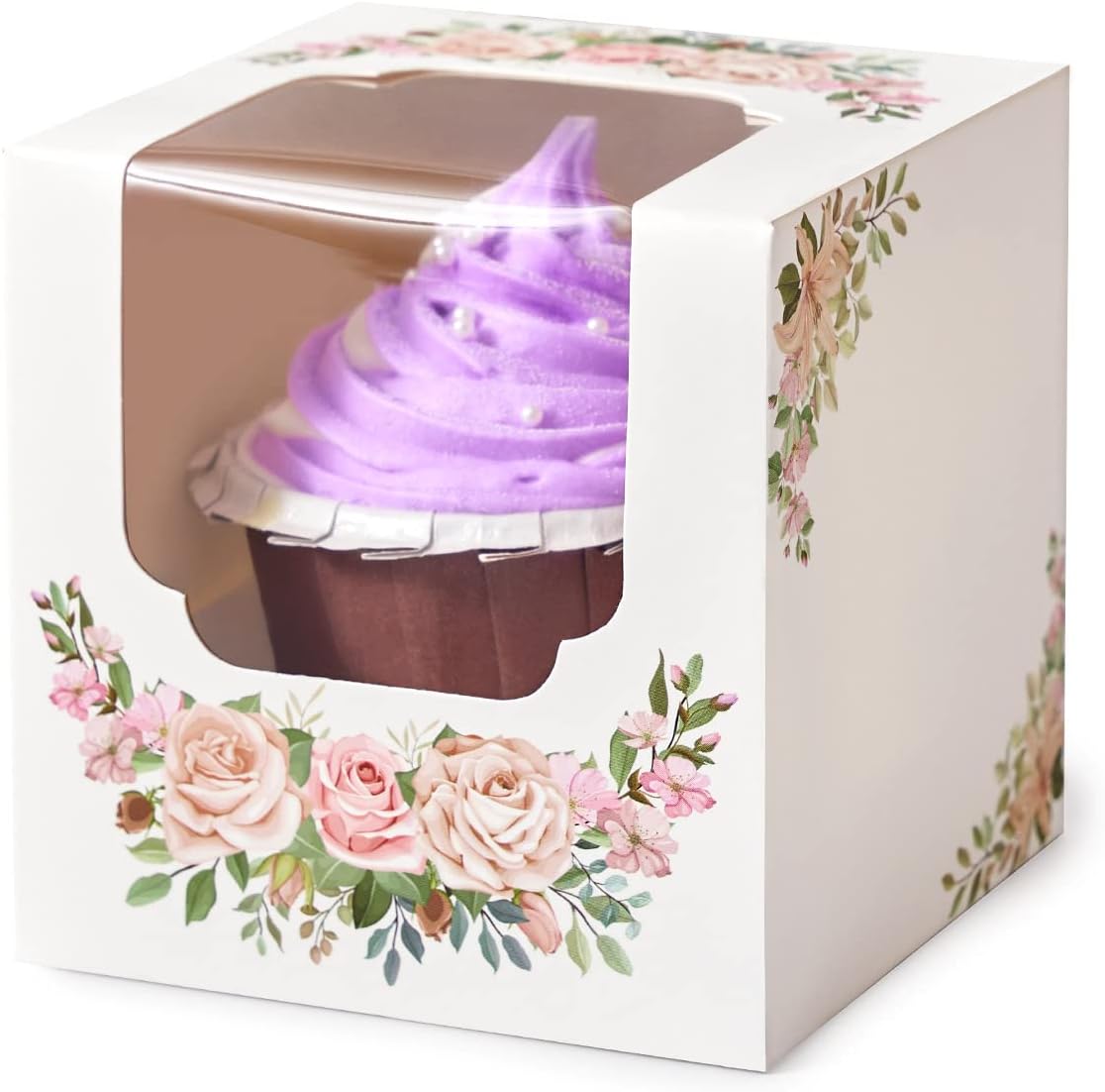 Individual Cupcake Boxes for Mother's Day Treats - 100 PCS
