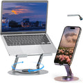 360Rotation Phone Holder & Adjustable Laptop Stand - Foldable Dual