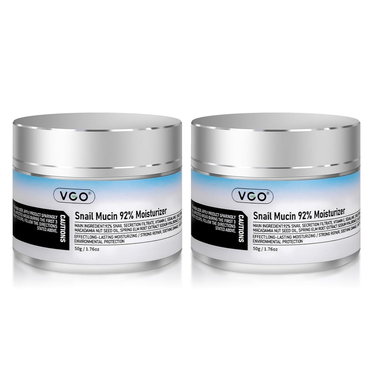 VGO 2 Pack Snail Mucin Moisturizer for Hydration and Repair