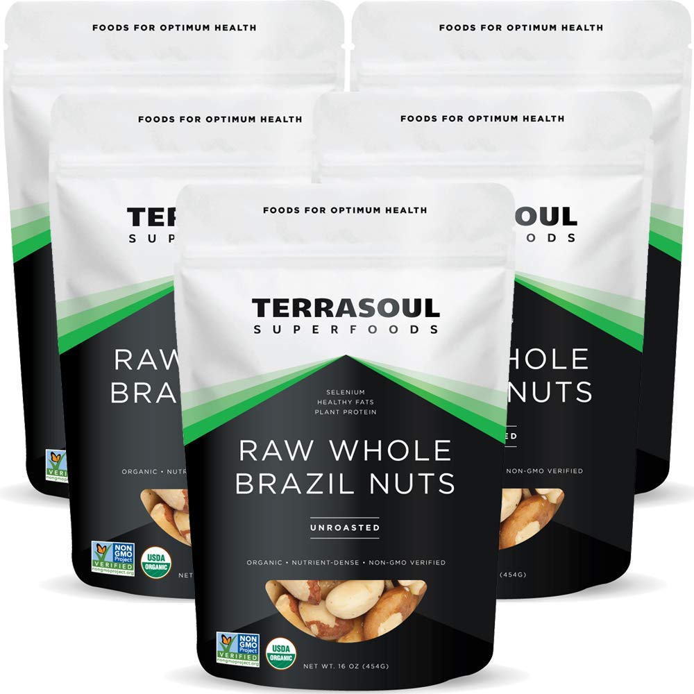 Organic Brazil Nuts - Raw, Unsalted, Rich in Selenium, 5 Lbs