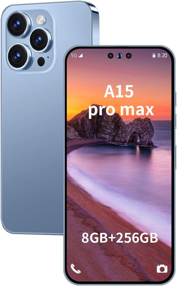 A15 ProMax Unlocked Android Phone with 8GB RAM and 256GB Storage