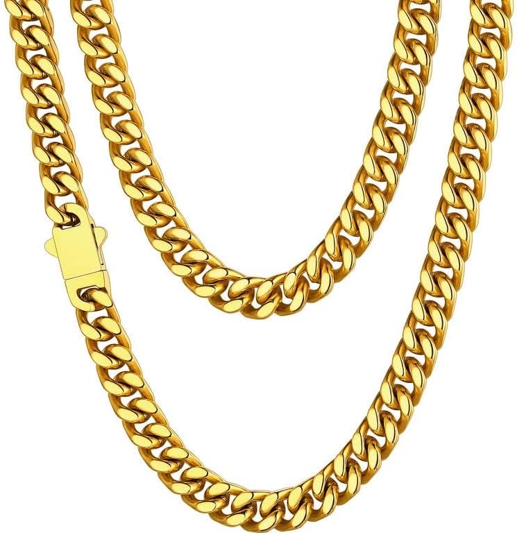 ChainsHouse Stainless Steel Mens Cuban Link Chain Necklace Gift