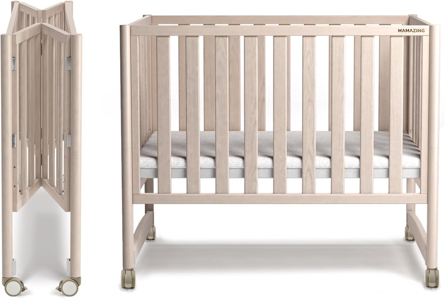 MAMAZING EvoNook 6-in-1 Convertible Mini Crib for Modern Nurseries
