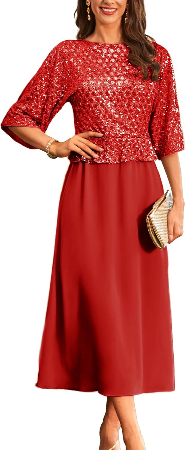 Elegant Sequin Dress for Women - Perfect for Weddings and Events