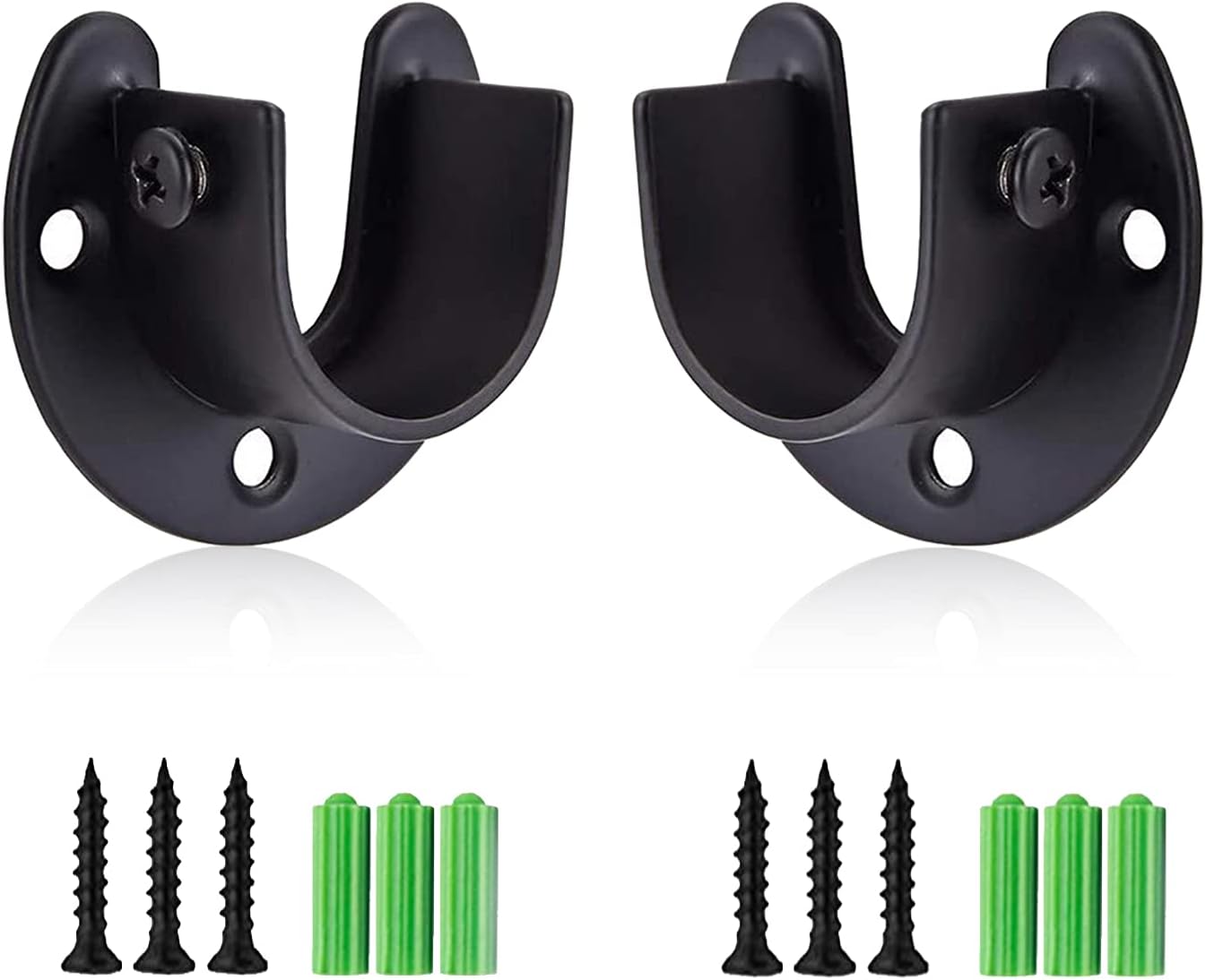 Strong Support: Stainless Steel Closet Rod Brackets x2