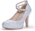 IDIFU Tracy Platform High Heels Closed Toe Pumps - 4in Vintage Style