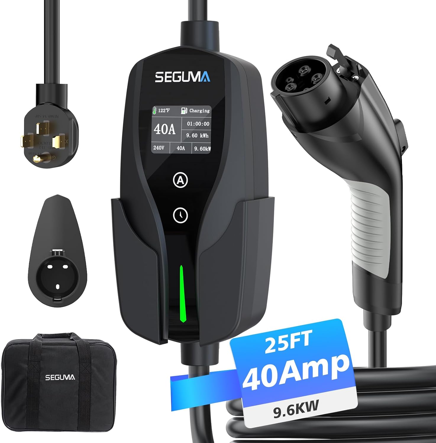 SEGUMA Portable 40A EV Charger - Fast & Convenient Charging!