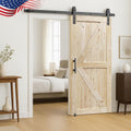 Unfinished 52 in. x 96 in. British Brace Knotty Barn Door - Ready