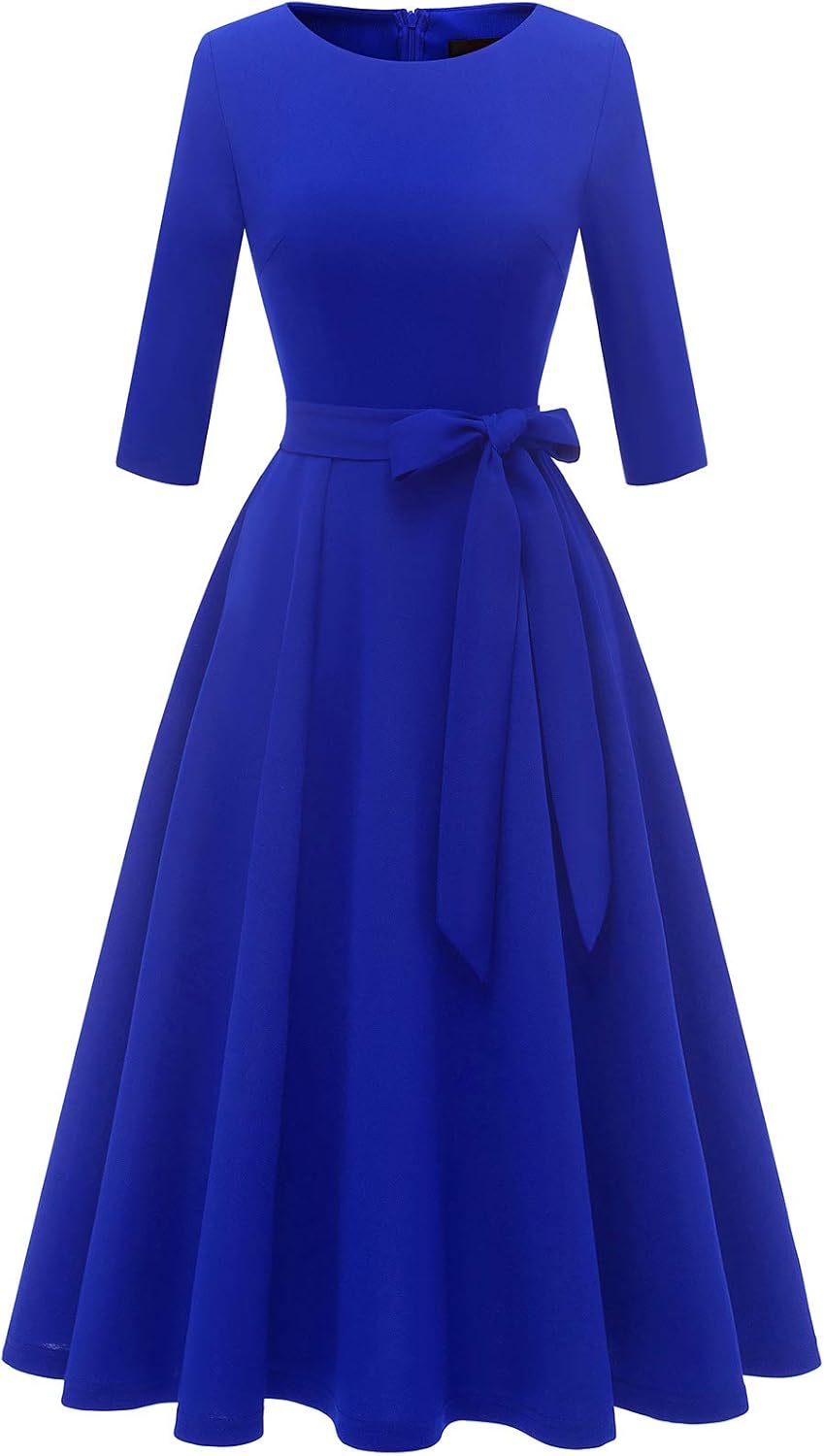 DRESSTELLS Vintage Wedding Guest Dresses for Women, 3/4 Sleeves