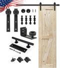 Unfinished 24 in. x 84 in. British Brace Knotty Barn Door - Ready
