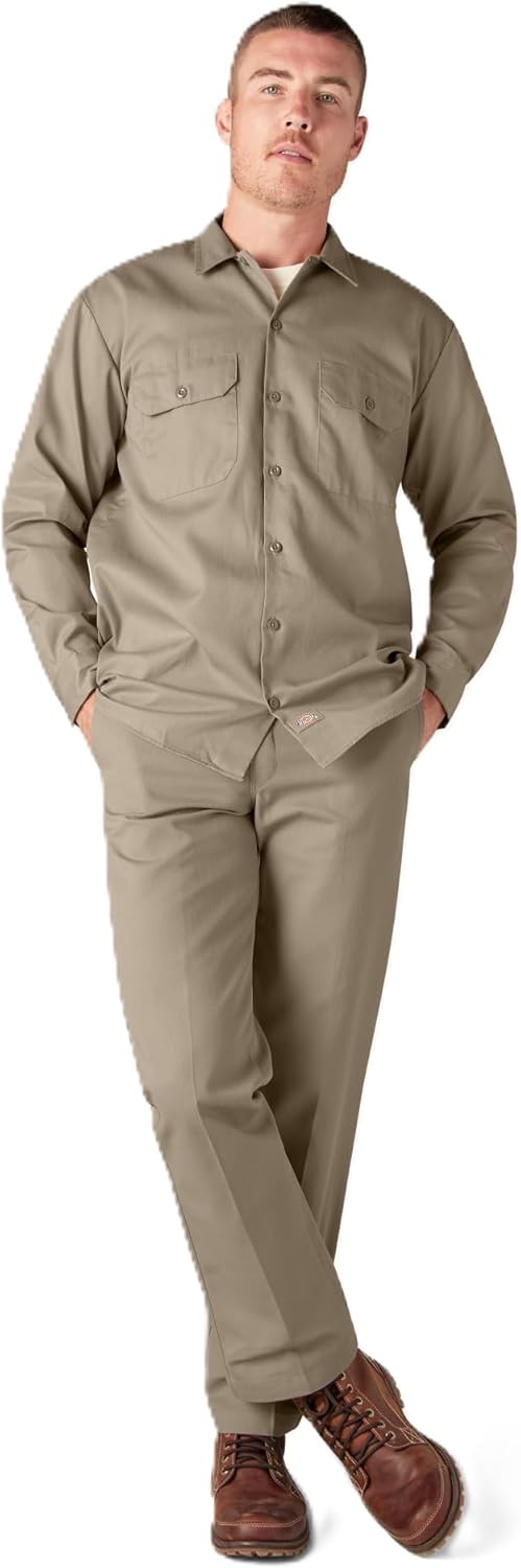 Dickies Men's Long Sleeve Work Shirt for Comfort and Durability
