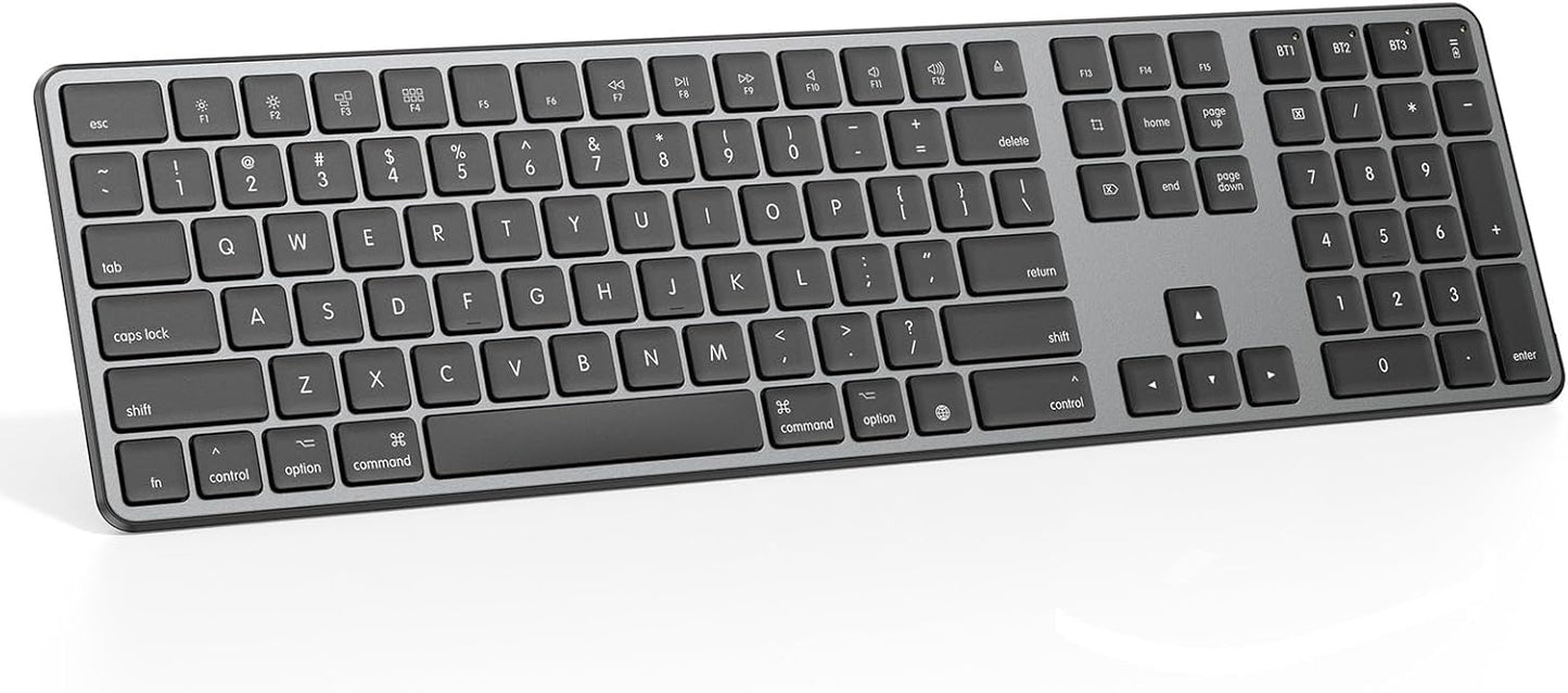 OMOTON Wireless Mac Keyboard: Numeric Keypad, Multi-Device!