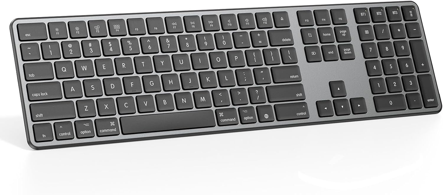 OMOTON Wireless Mac Keyboard: Numeric Keypad, Multi-Device!