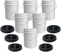 5 Gallon White Bucket with Black Gamma Seal Lid - Airtight Food