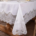 Lace Rectangular Tablecloth with Macrame Border - Elegant White 60 x