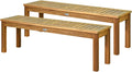 Tangkula 52 in Acacia Wood Outdoor Bench - Sturdy Backless Seating