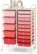 COSTWAY 15 Drawers Storage Cart for Home Office Organization