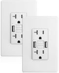 20 Amp GFCI Outlet with Dual USB-A Ports - Safe Charging