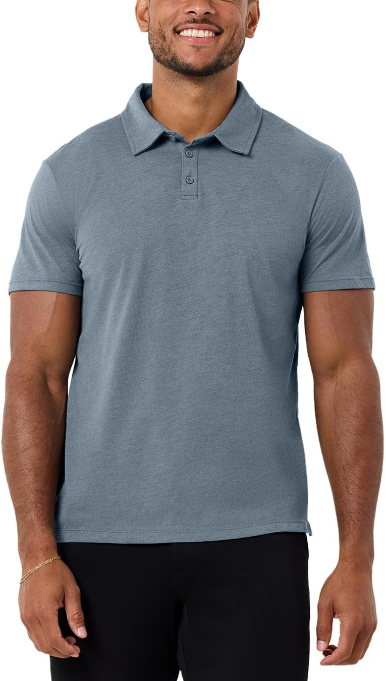 INTO THE AM Polo Shirts for Men - Slim Fit Short Sleeve Collared