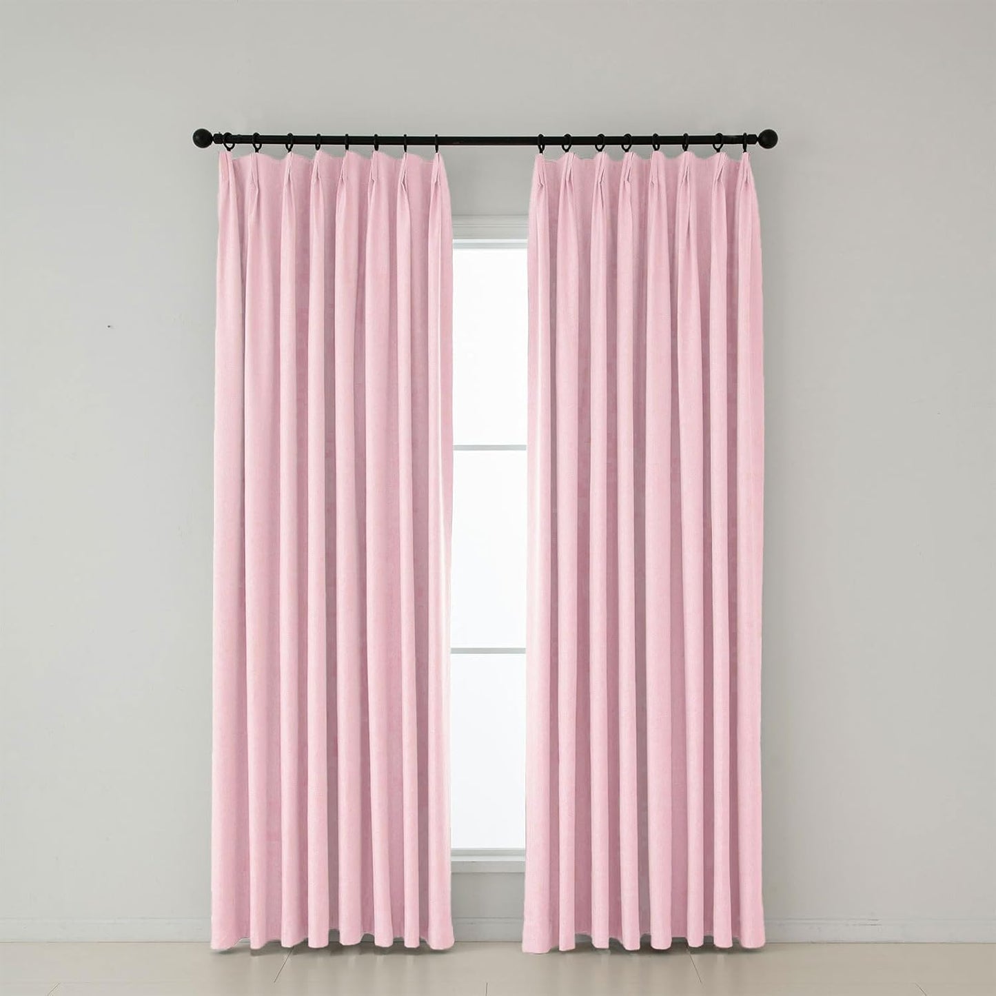 60% Blackout Baby Pink Princess Curtains - Set of 2