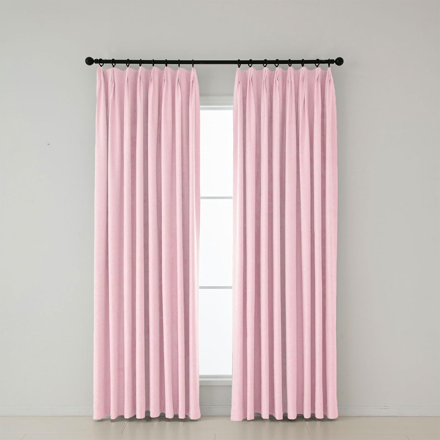 60% Blackout Baby Pink Princess Curtains - Set of 2